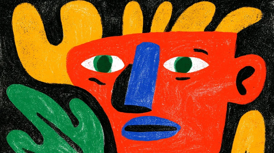 Bold Abstract Portrait with Primary Colors