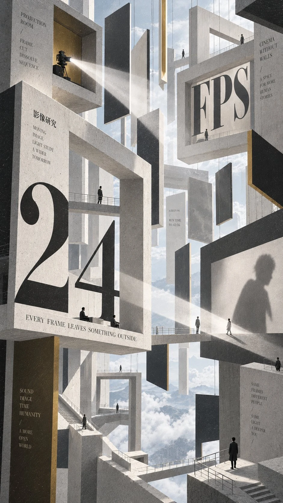 24 Frames Vertical Architecture Editorial Poster