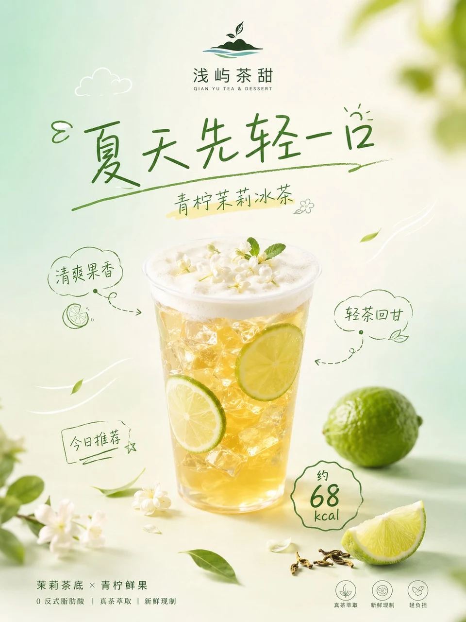 Qingning Jasmine Iced Tea Product Poster