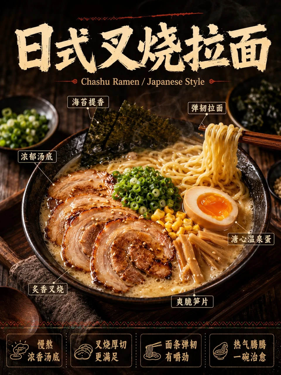 Japanese Chashu Ramen Commercial Food Poster