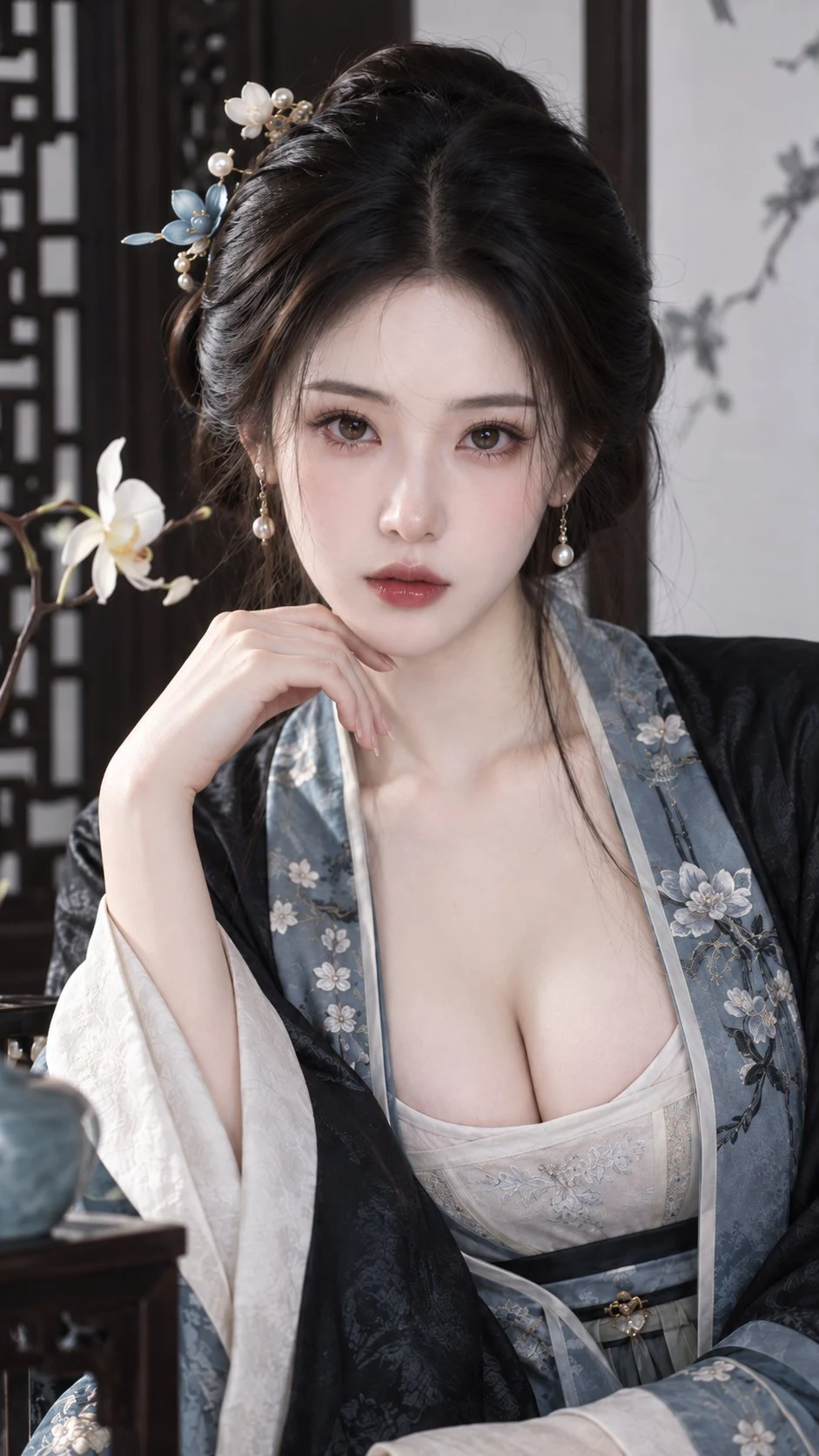 Ancient Chinese noblewoman traditional hanfu beauty