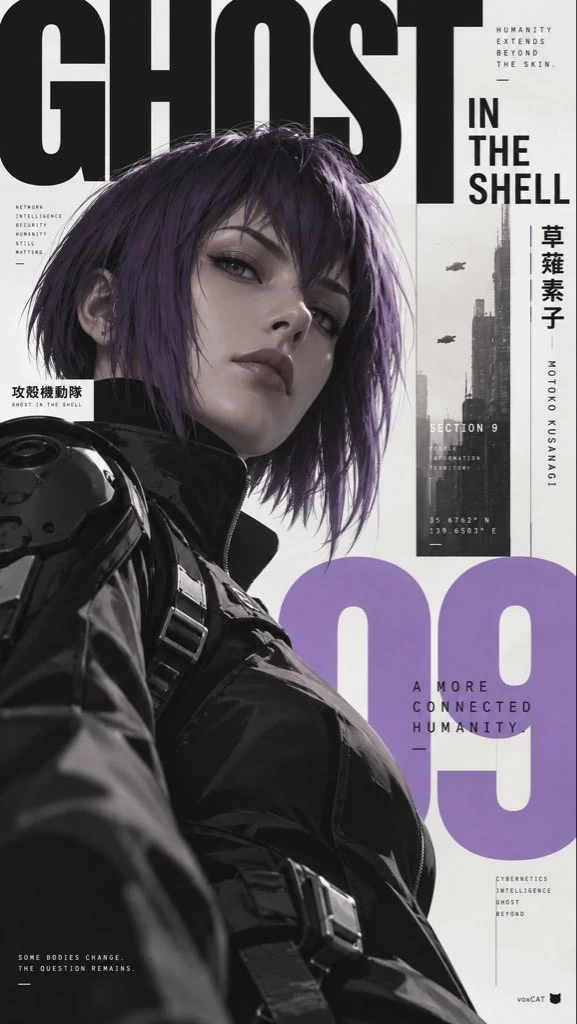Ghost in the Shell Minimalist Swiss Typography