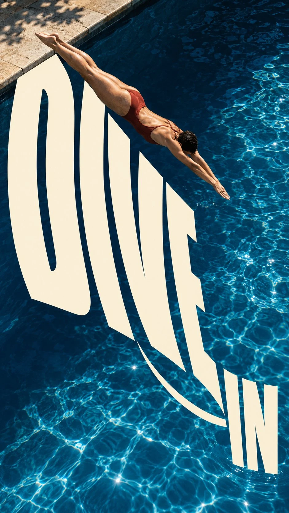 Editorial summer campaign poster with typography and