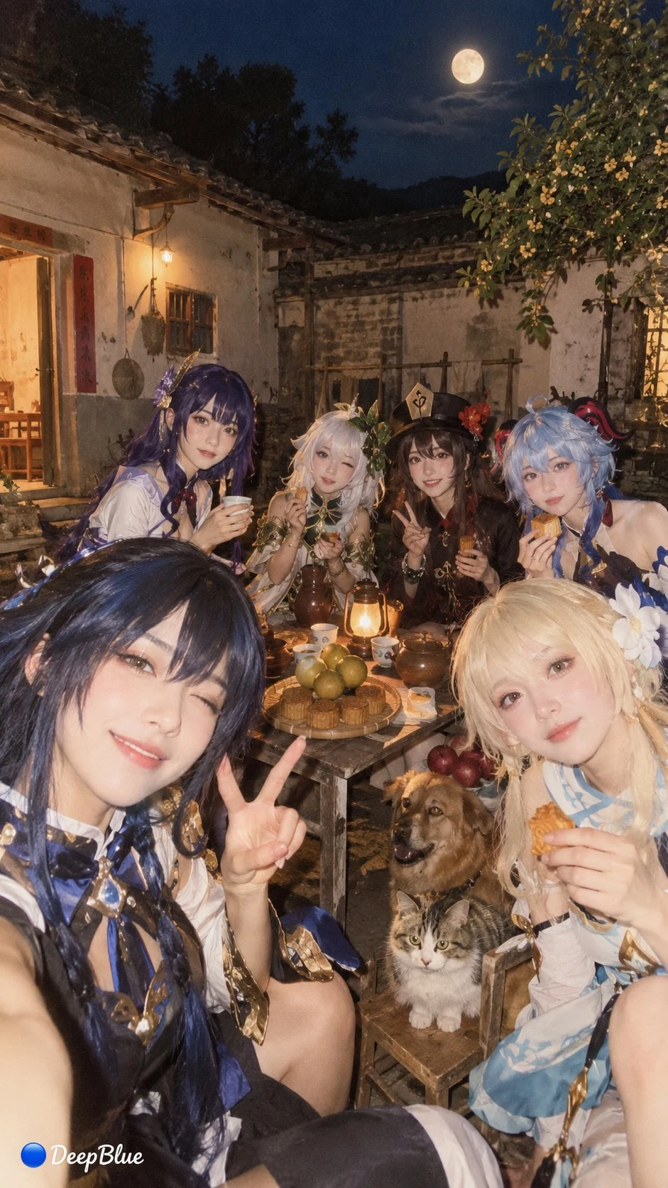 Genshin Impact female cosplayers mid-autumn