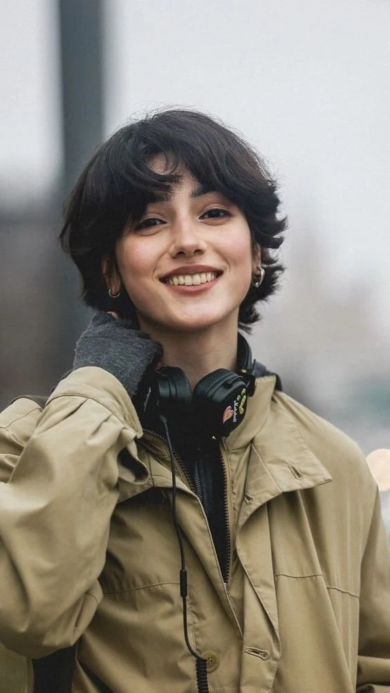 Smiling Woman in Beige Jacket Painting