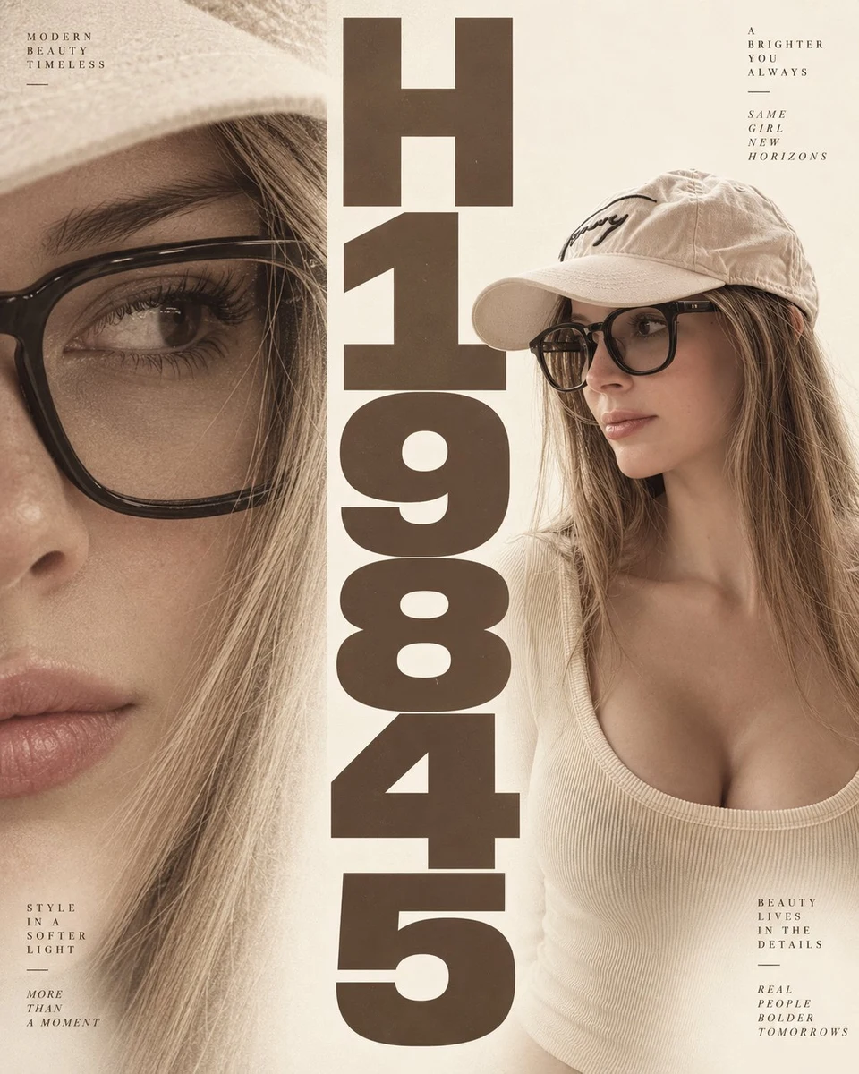 minimalist fashion magazine poster with large