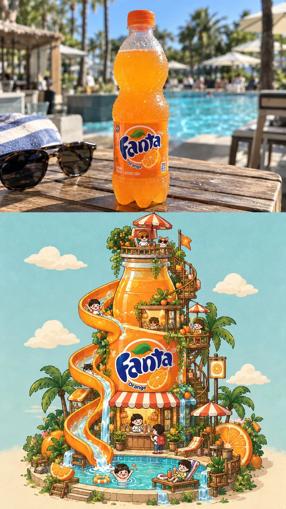 Fanta Orange Bottle Before After Miniature World