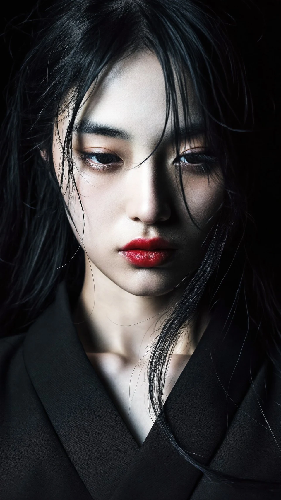 Close-up portrait of a beautiful young East Asian
