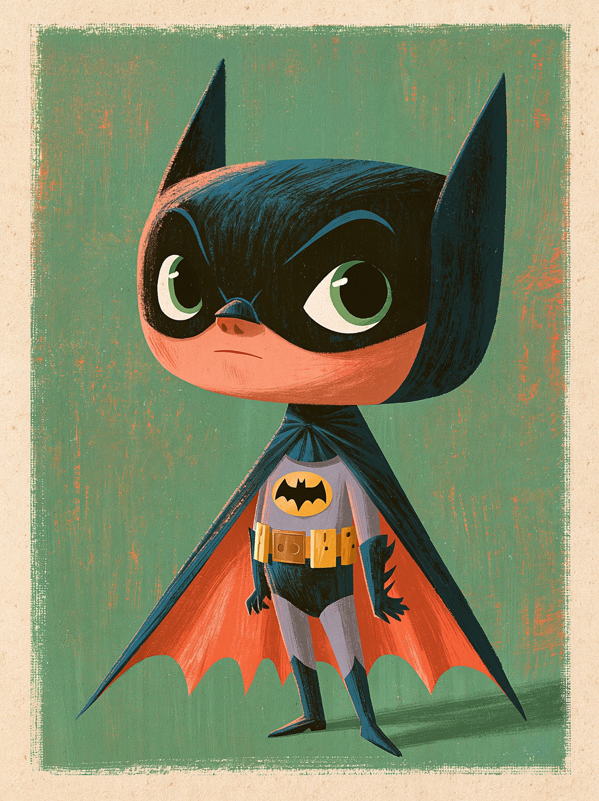 1970s vintage storybook Batman illustration