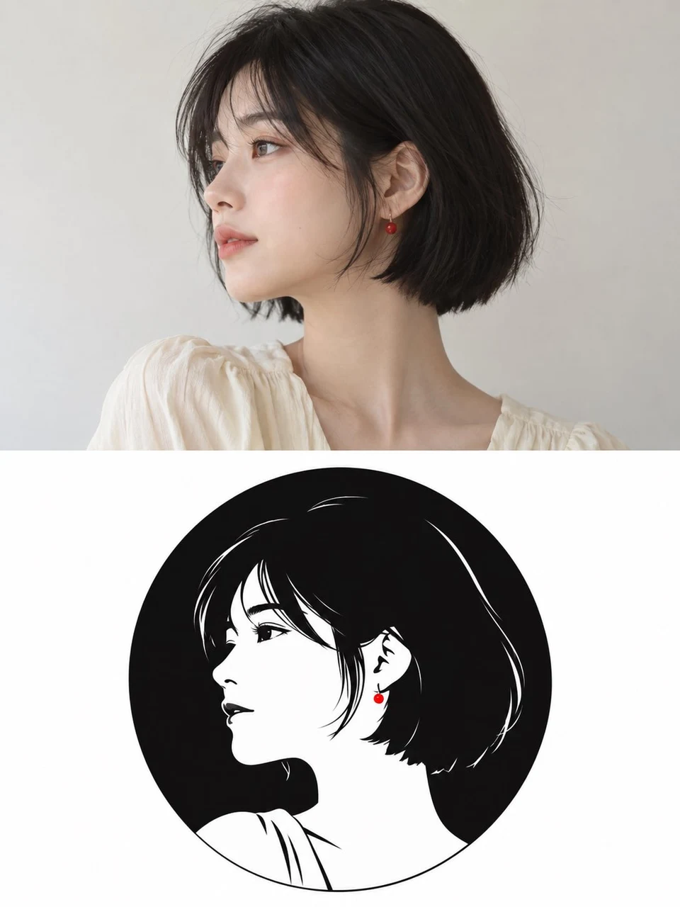 Minimalist Japanese Style Portrait Logo Design