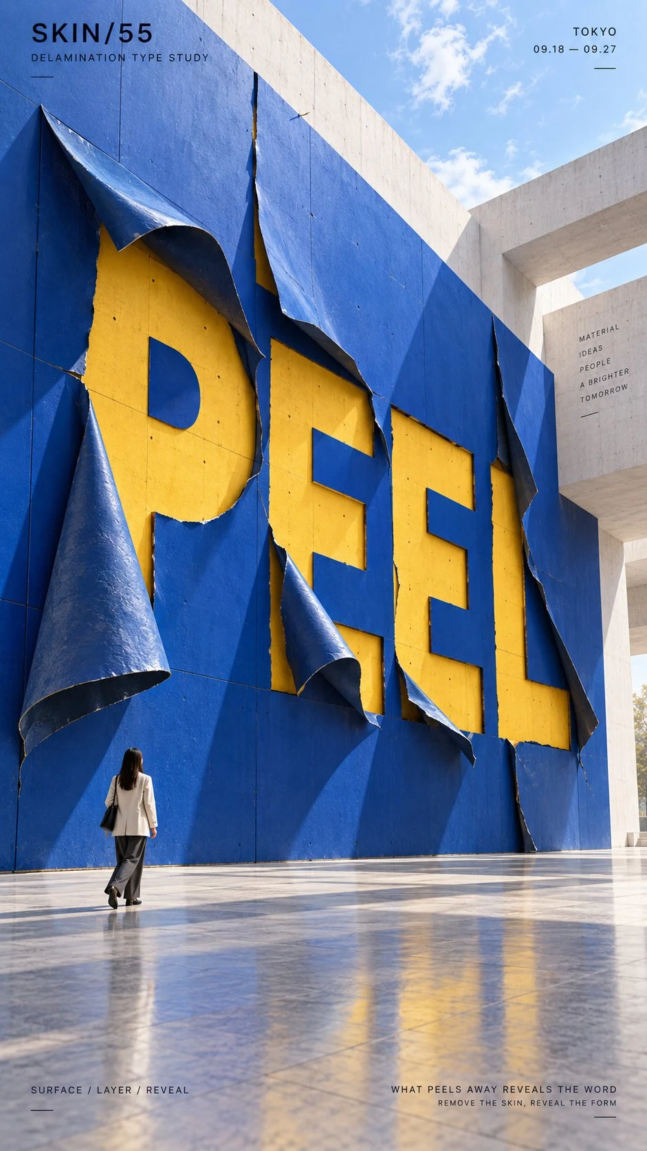 Peel Material Typography Facade Exhibition Poster