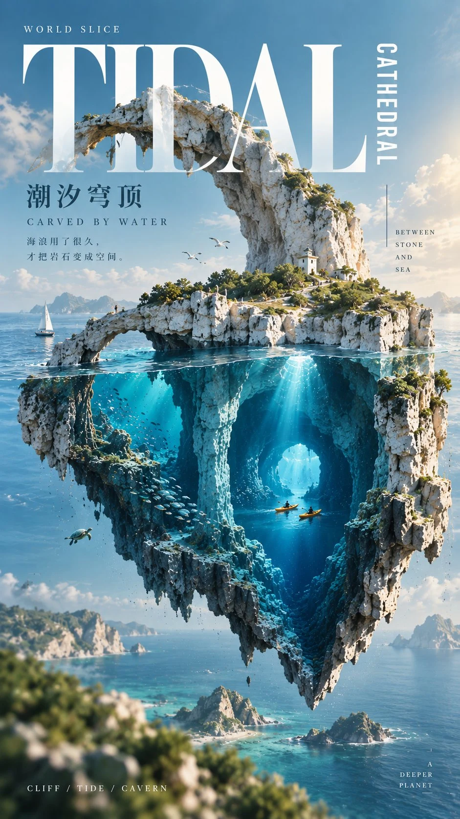 World Slice Tidal Cathedral Underwater Rock