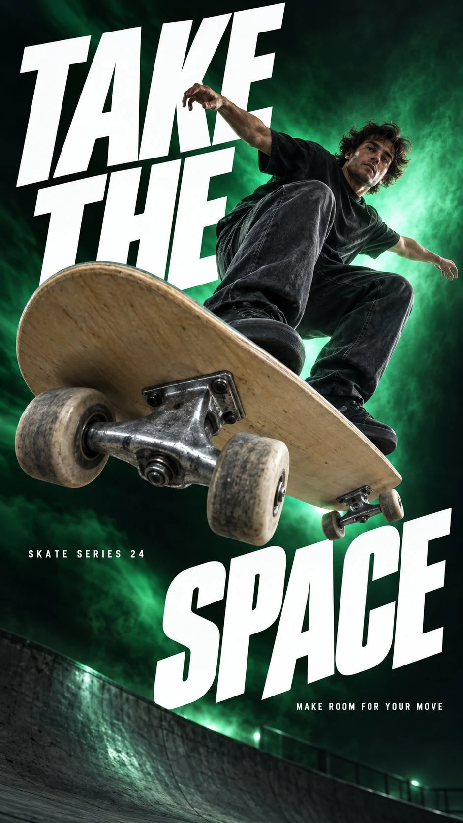 Extreme Skateboard Campaign Poster with Giant Deck