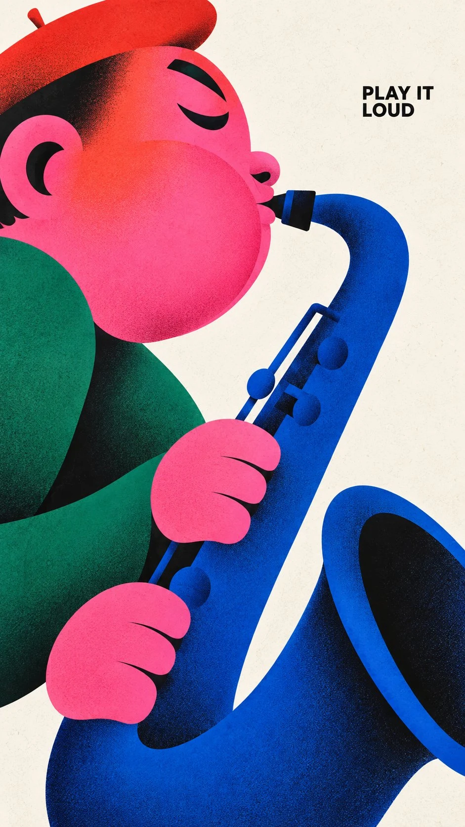 Jazz musician playing saxophone editorial poster