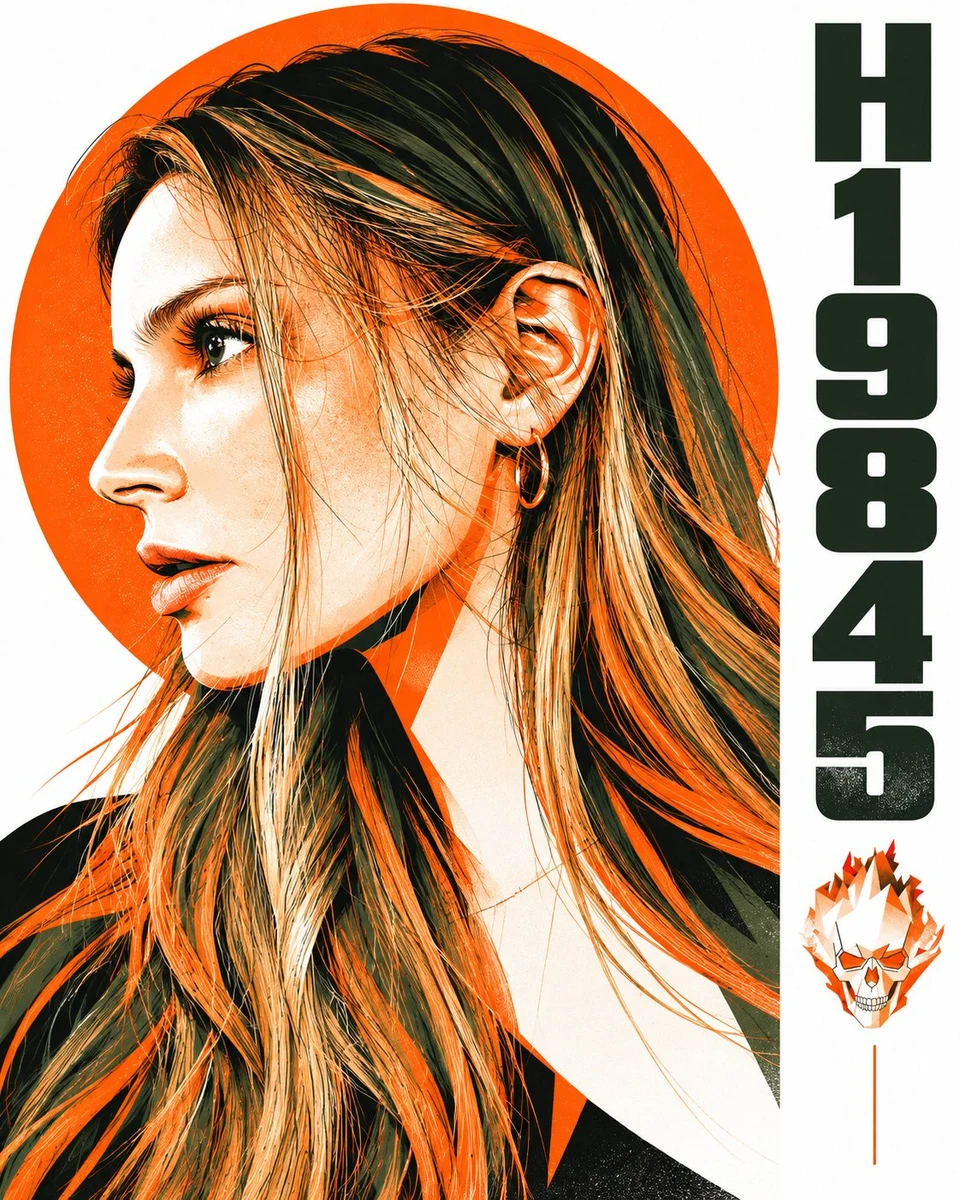 minimalist vector portrait of woman side profile