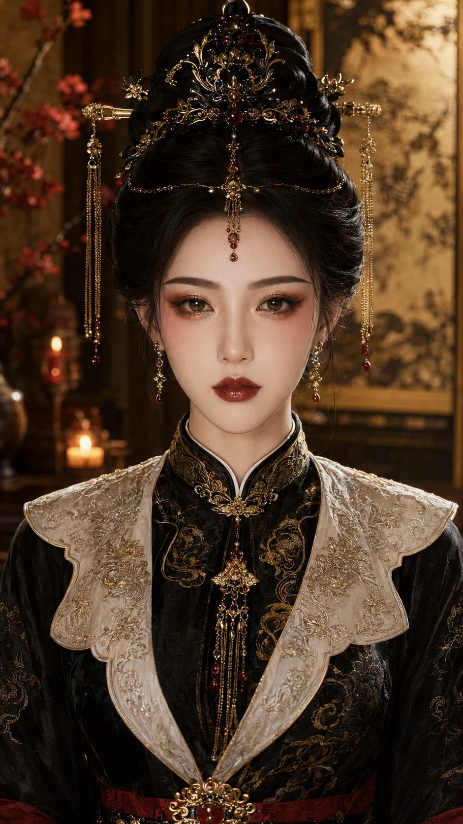 Elegant Chinese Noblewoman in Traditional Black and