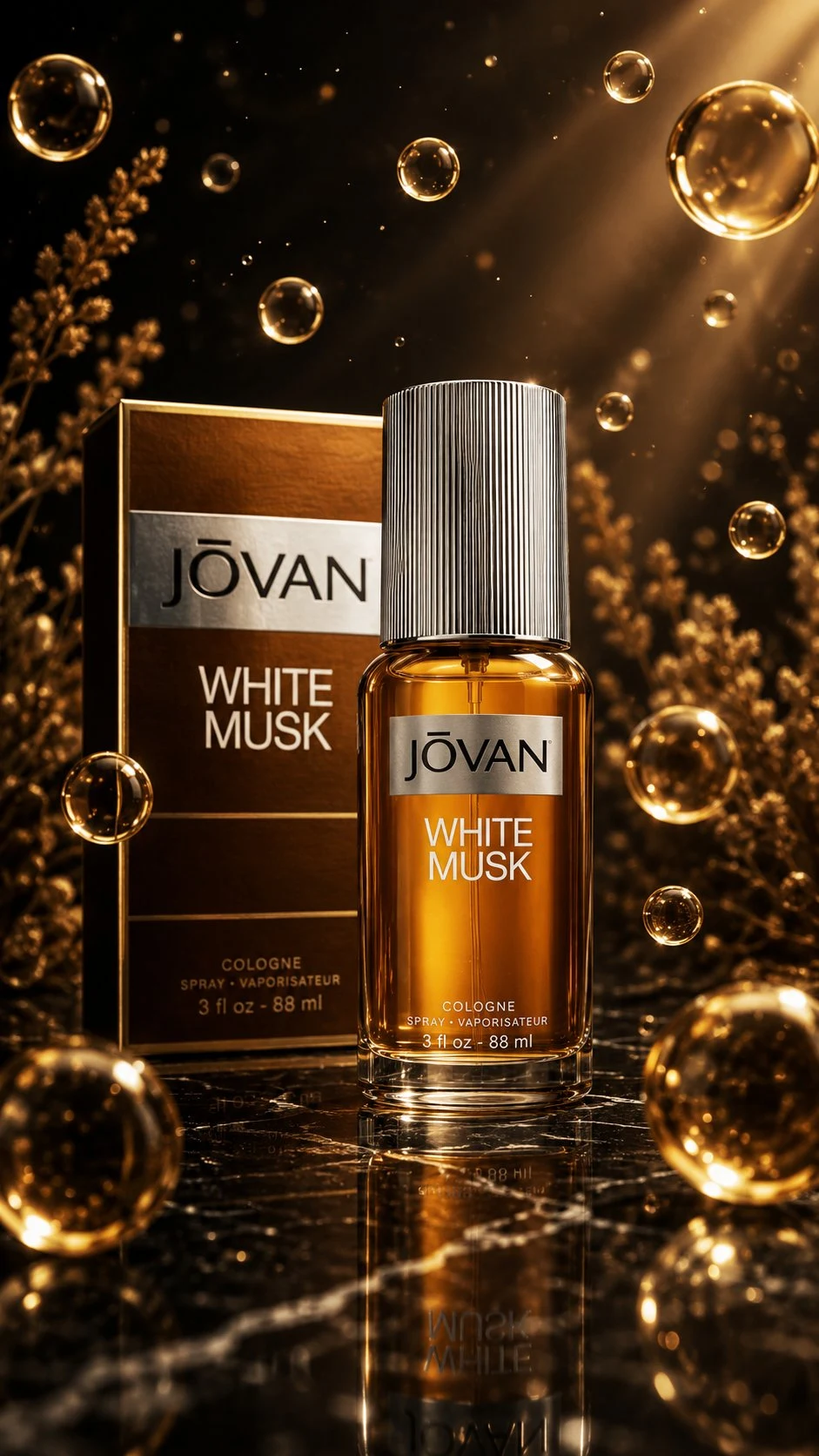 Jovan White Musk Perfume Bottle Product Photography