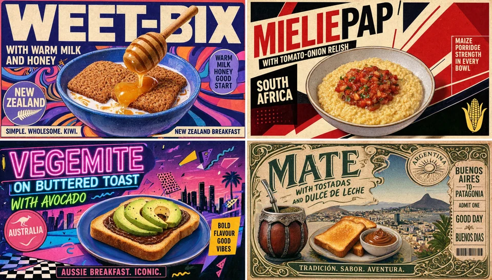 Southern Hemisphere Breakfast Comparison Poster