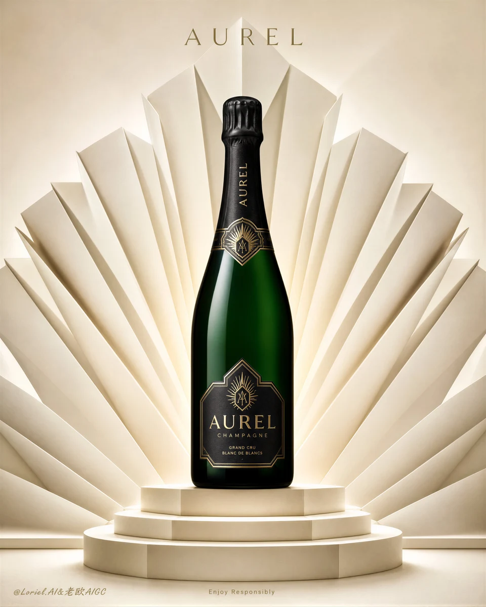 luxury champagne brand aurel product poster