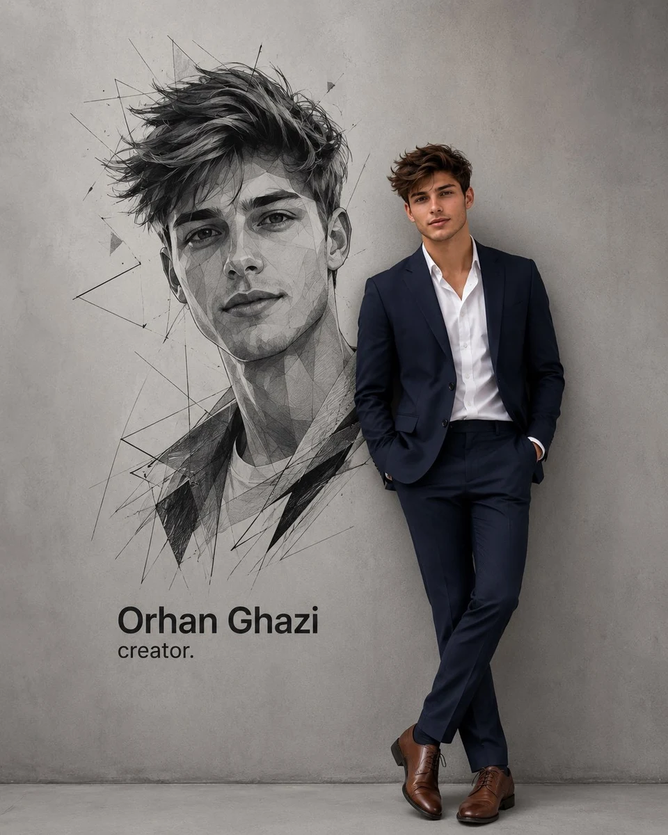 Celebrity Portrait Poster with Geometric Wall Art