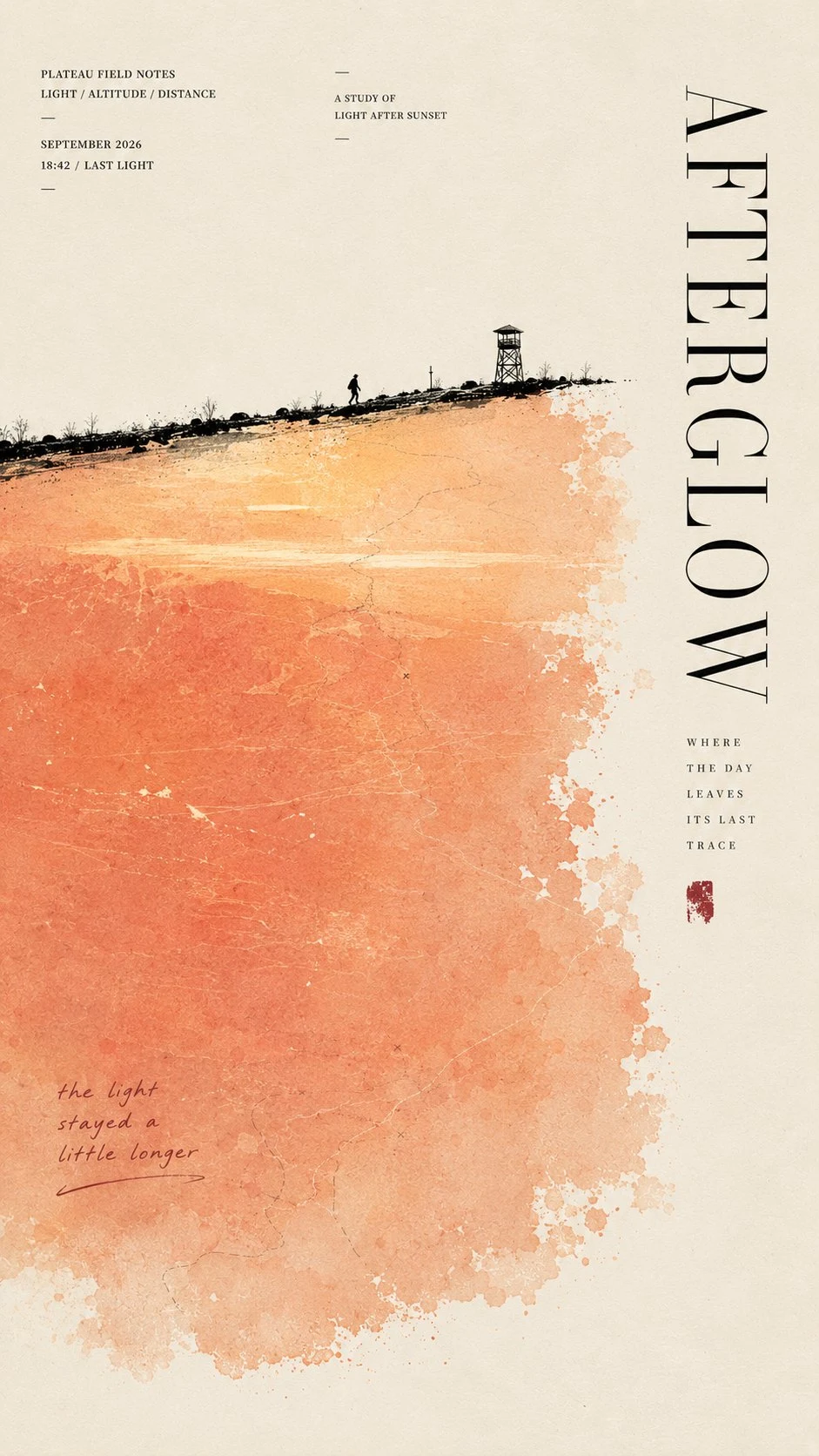 Minimalist Editorial Poster With Orange Color Field