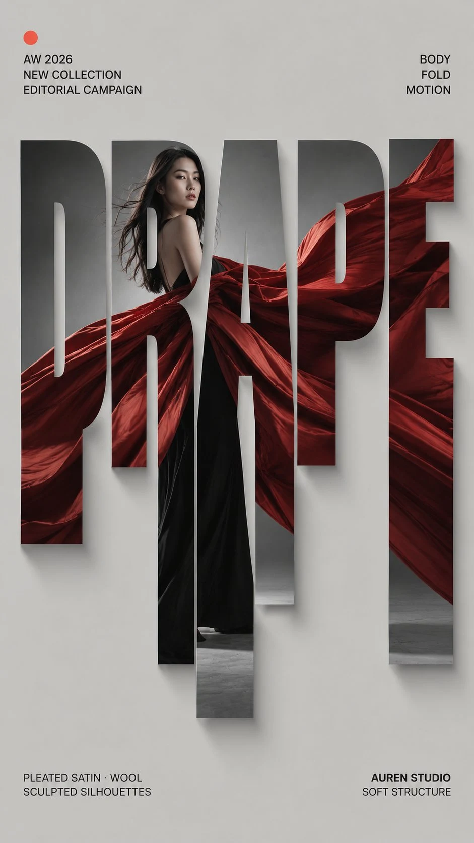 Drape Fashion Campaign with Vertical Sliced