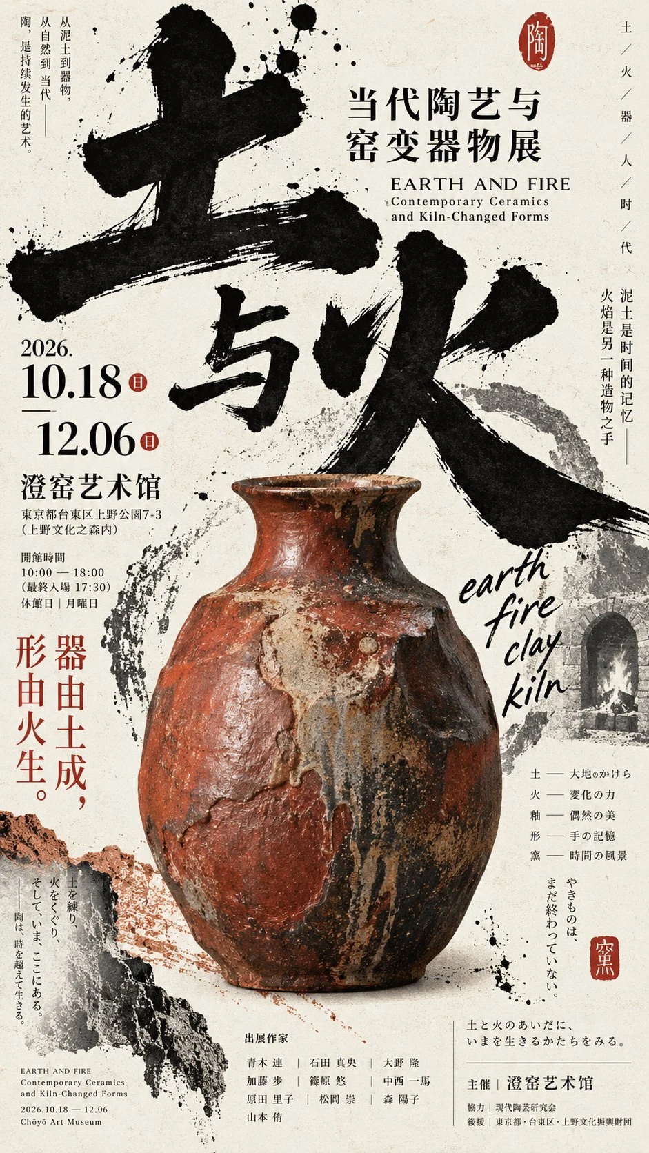 Japanese Ceramics Exhibition Poster with Ceramic