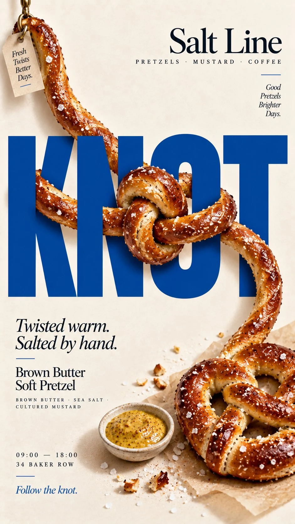 vertical pretzel poster knot typography