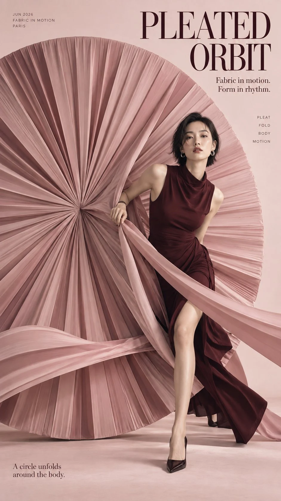 Fashion Editorial Poster PLEATED ORBIT