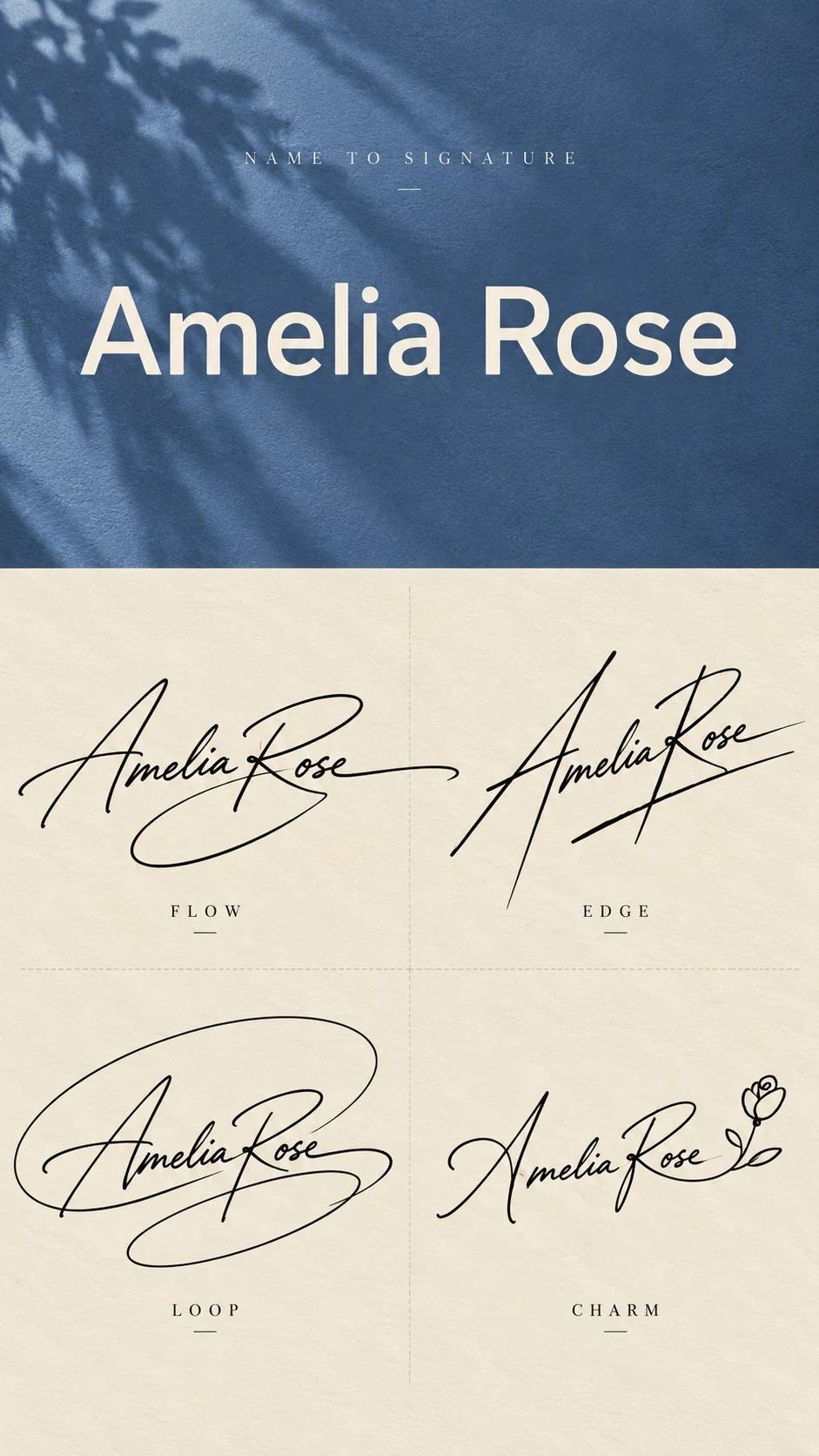 Name to Signature Design Sheet Concept Styles