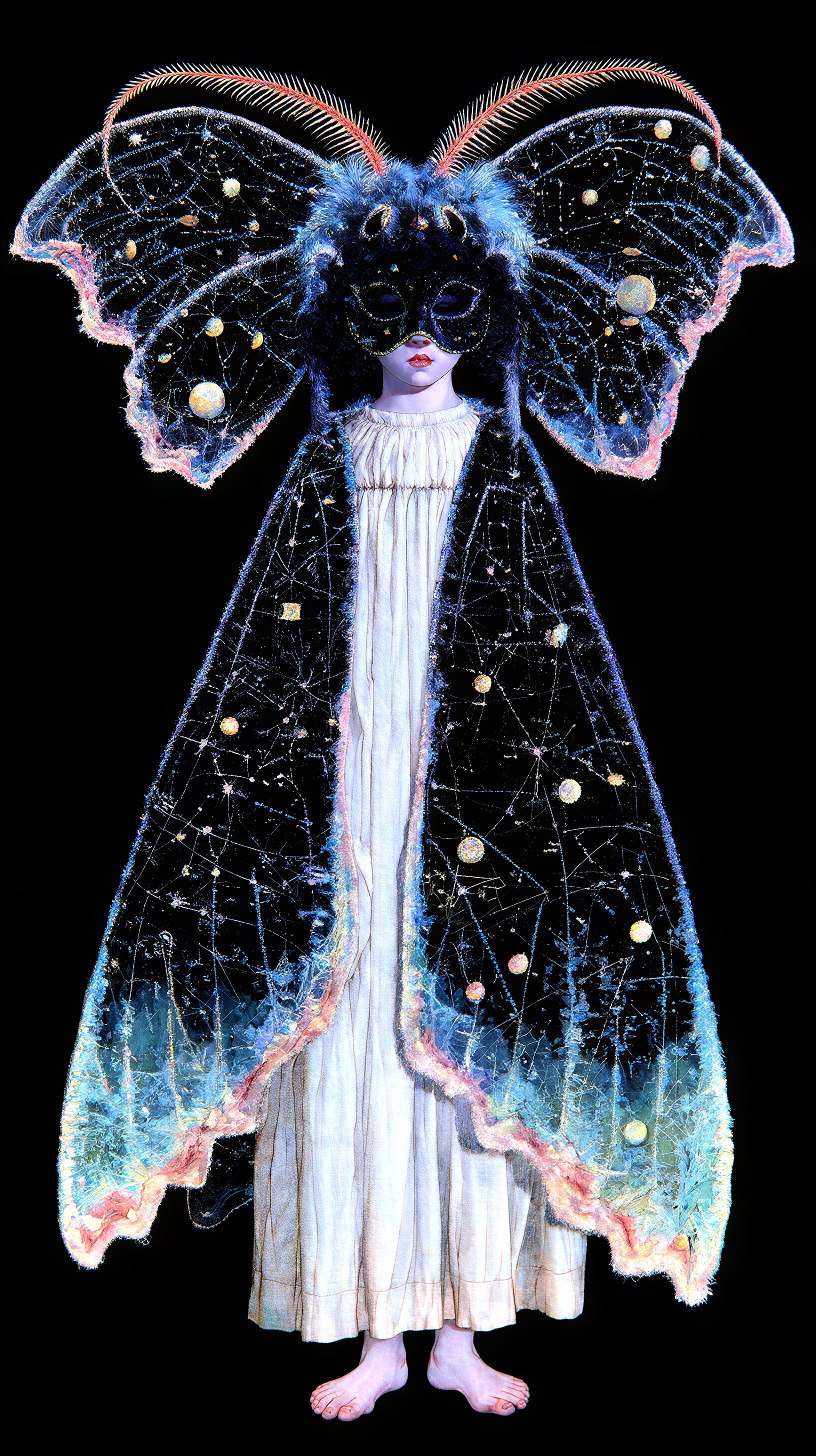 Cosmic butterfly spirit in celestial wings