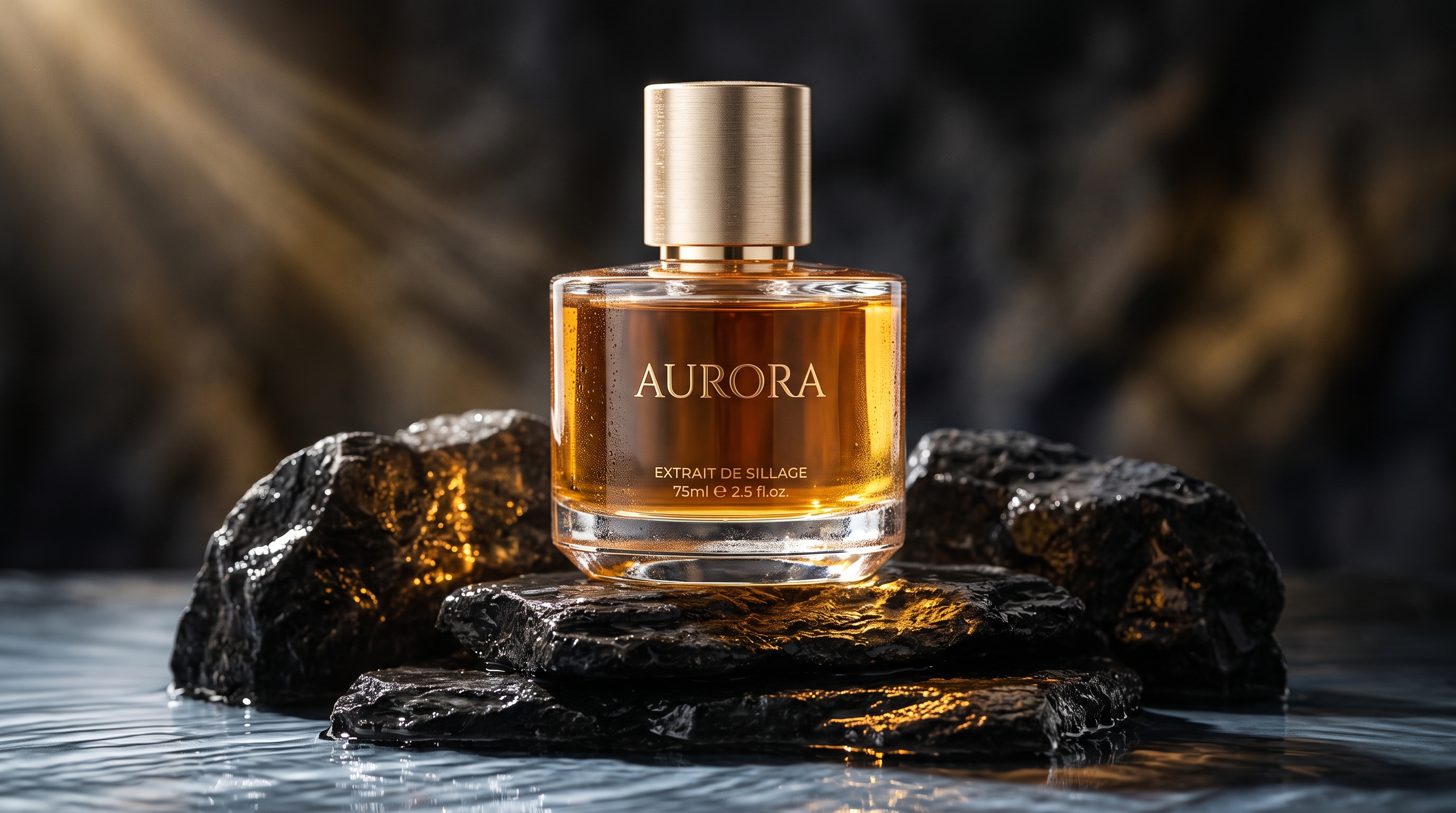 Luxury Minimalist Perfume Bottle with Champagne Gold